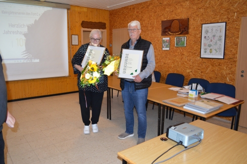 Die neuen Ehrenmitglieder 
Helmut Krob und Ingeborg Charnley