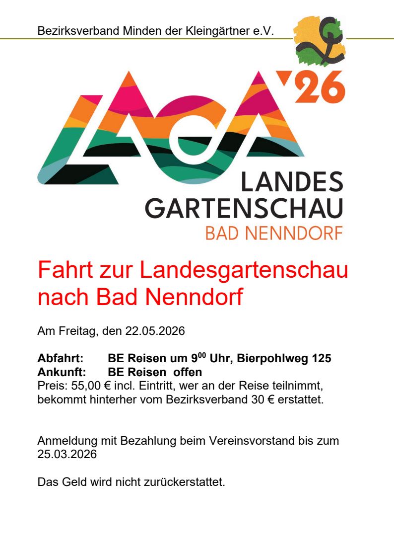 Fahrt zur Landesgartenschau nach Bad Nenndorf