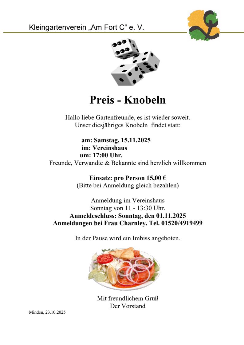 Am Fort C: Preisknobeln